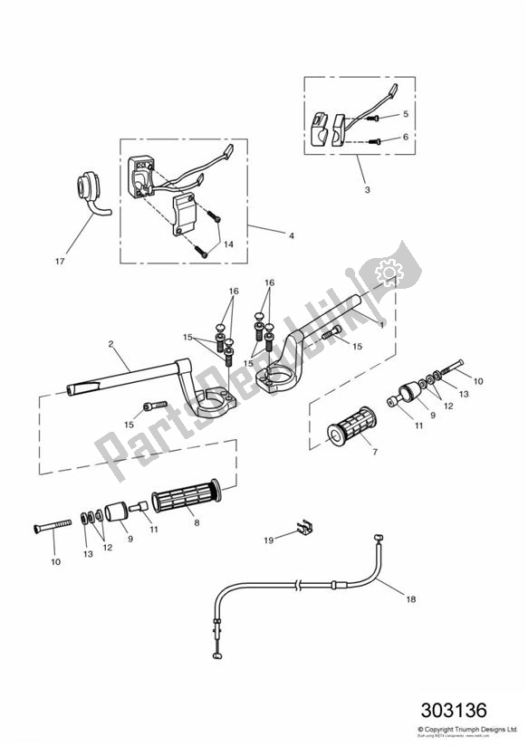 Wszystkie części do Handlebar Switch Triumph Sprint RS 955 UP TO VIN 139276 1999 - 2002