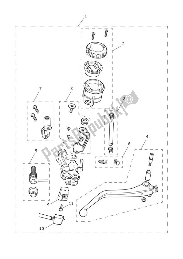 Toutes les pièces pour le Master Cylinder Assy du Triumph Tiger 900 GT PRO UP TO BP 5372 888 2020 - 2021