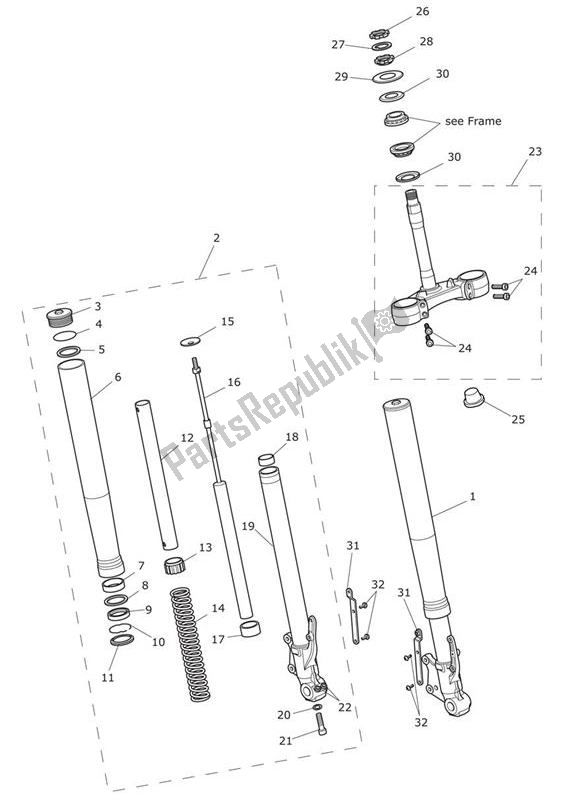 Toutes les pièces pour le Suspension Avant du Triumph Tiger XR From VIN 855532 1215 2018 - 2020
