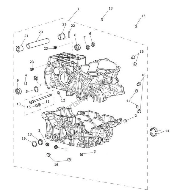 Todas las partes para Caja Del Cigüeñal de Triumph Tiger XRX From VIN 855532 1215 2018 - 2021