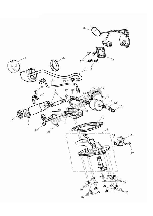 Wszystkie części do Fuel Pump Filter Triumph Thunderbird Commander 1699 2014 - 2016