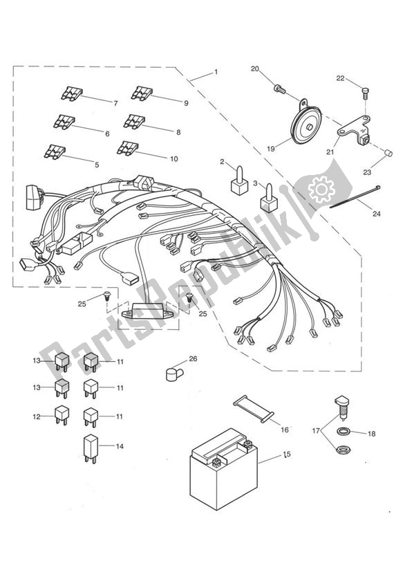 Todas as partes de Electrical Equipment Up To Vin 089736 do Triumph Sprint ST 955I UP TO VIN 139276 1999 - 2001