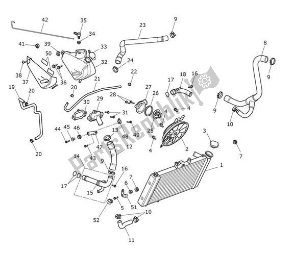 Tutte le parti per il Raffreddamento del Triumph Tiger XR From VIN 855532 1215 2018 - 2020