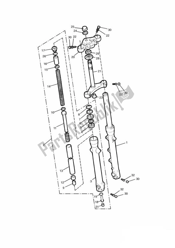 Alle onderdelen voor de Front Suspension Up To Vin 043509 van de Triumph Thunderbird 900 885 1995 - 2004