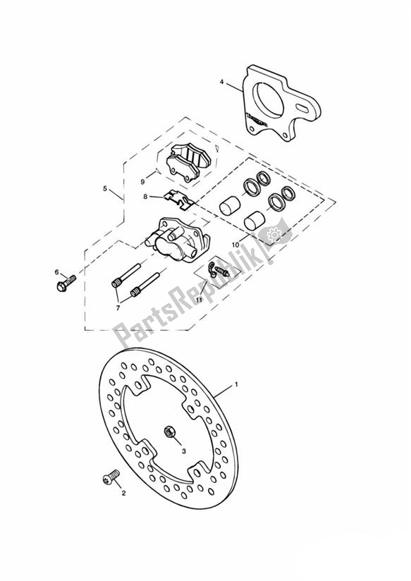 Wszystkie części do Break Rear Single Sided Swingarm Triumph Daytona 955I From VIN 132513 1997 - 2006