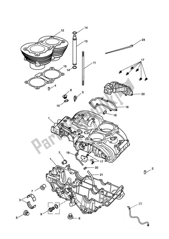 All parts for the Crankcase From Engine221609 of the Triumph America Carburator 790 2001 - 2007