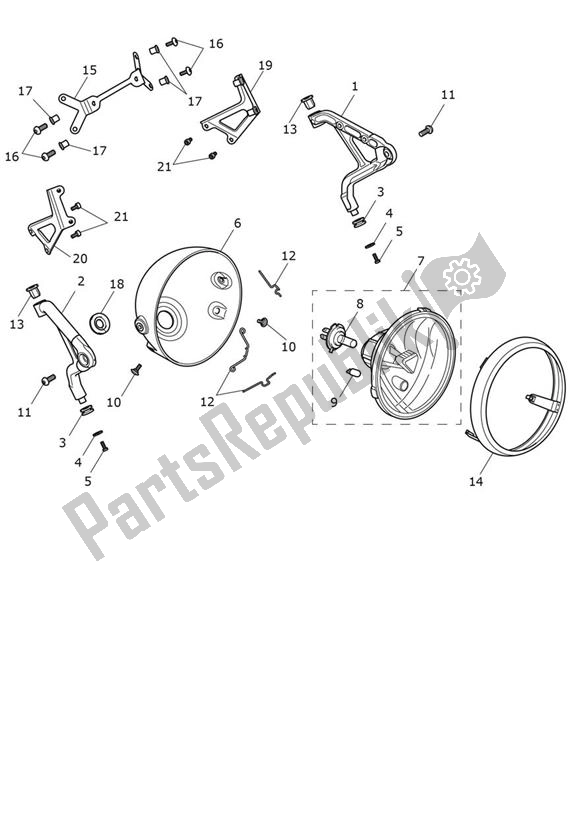 All parts for the Headlight - Speed Twin 900 of the Triumph Speed Twin 900 2019 - 2021