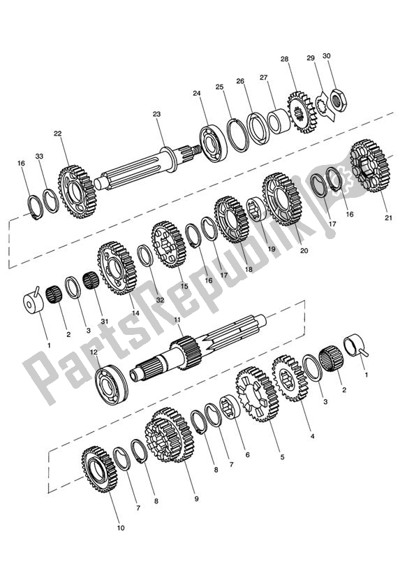 Alle onderdelen voor de Gears From Engine220358 van de Triumph Daytona 955I From VIN 132513 1997 - 2006