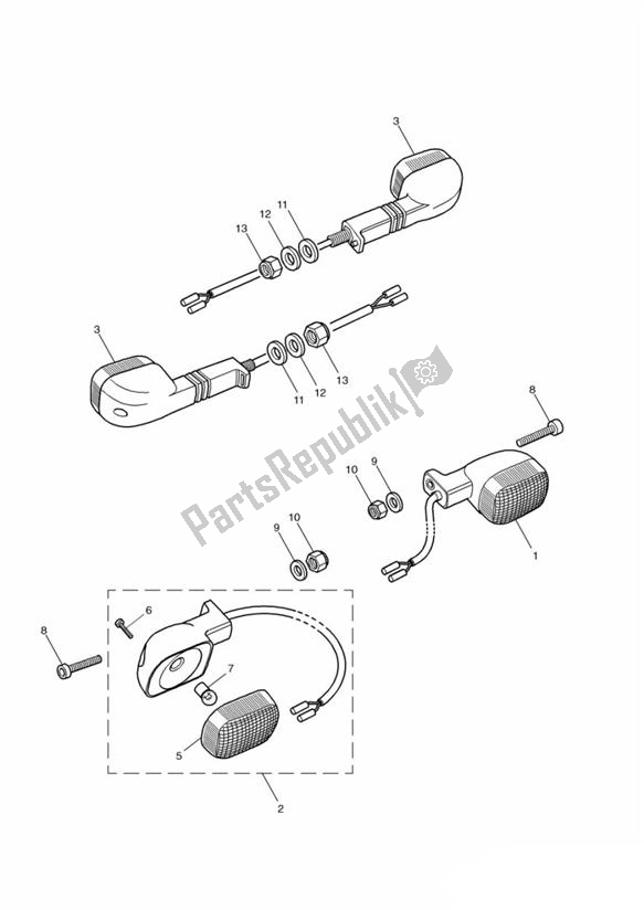 All parts for the Indicator of the Triumph TT 600 599 2000 - 2003
