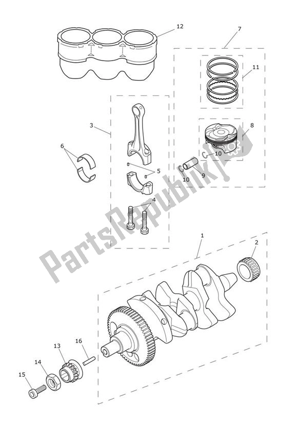 Tutte le parti per il Albero Motore del Triumph Tiger 900 Rally 888 2020 - 2024