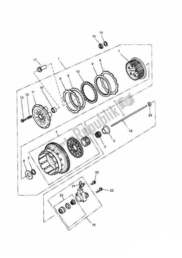Todas las partes para Embrague de Triumph Adventurer UP TO VIN 71698 885 1996 - 1998