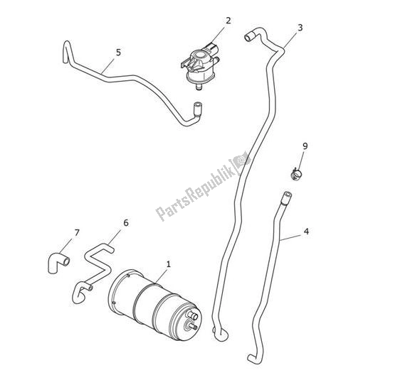 All parts for the Evap System of the Triumph Scrambler 1200 XE UP TO AC 8498 2019 - 2021