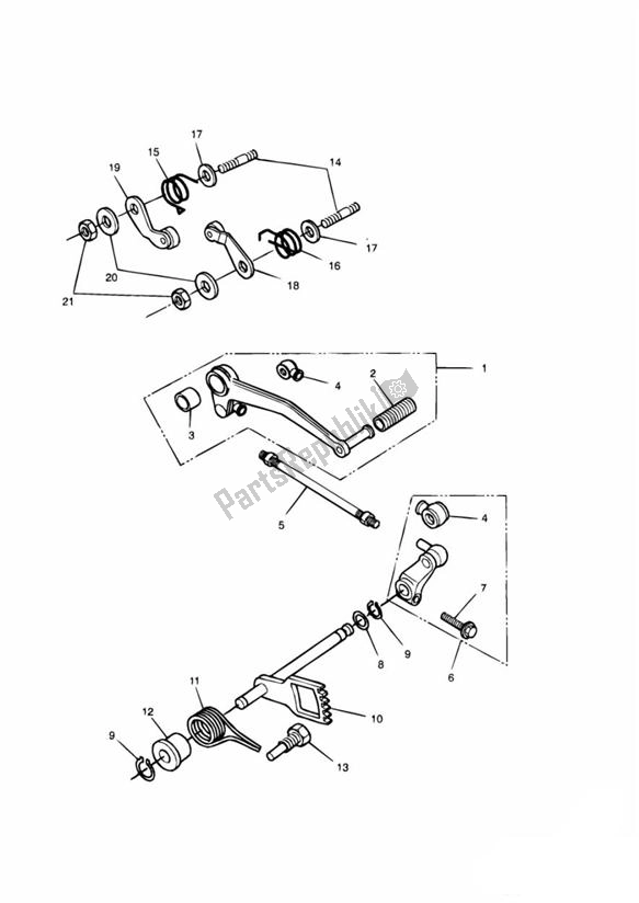 Wszystkie części do Gear Selection Shaft From Vin004902 Triumph Trophy UP TO VIN 29155 1215 2012 - 2017