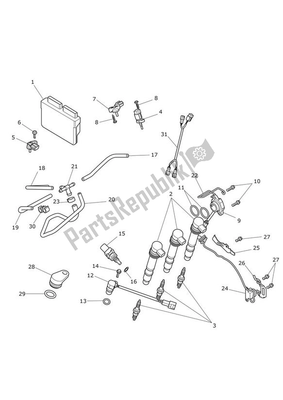All parts for the Engine Management of the Triumph Tiger 800 XC 2010 - 2020