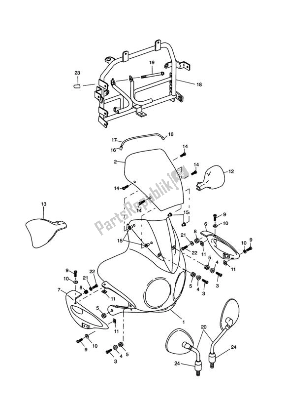 Todas as partes de Cabine do Triumph Tiger 885I T 709 1999 - 2001