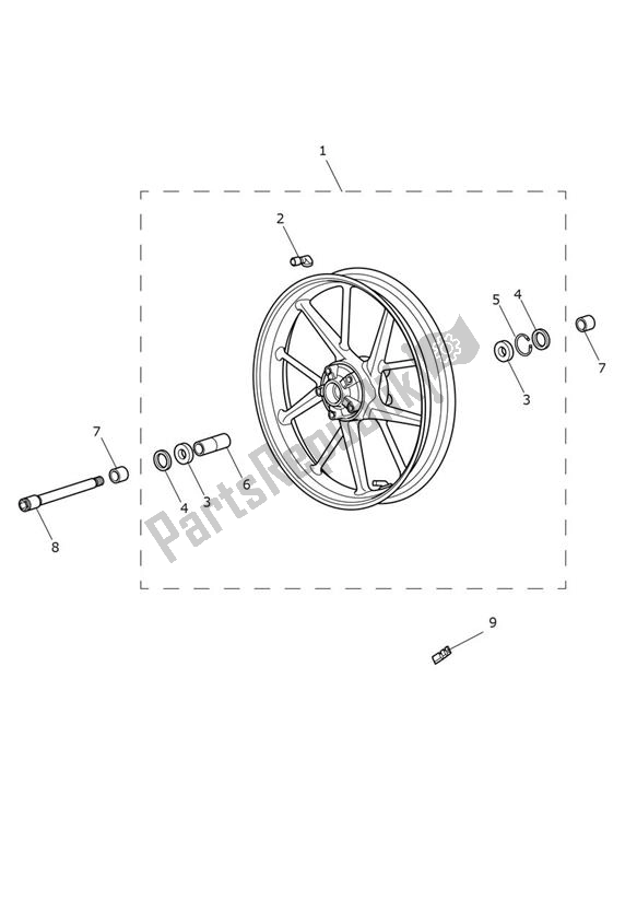 Todas las partes para Front Wheel From 914973 - Street Twin Up To Vin Ab9714 de Triumph Street Twin UP TO VIN AB 9714 900 2016 - 2018