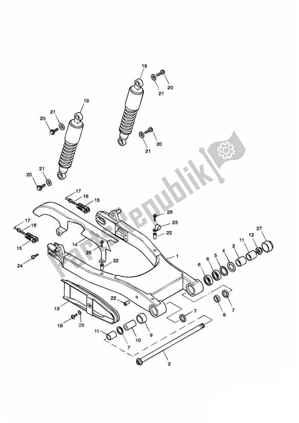 Tutte le parti per il Forcellone del Triumph America Carburator 790 2001 - 2007