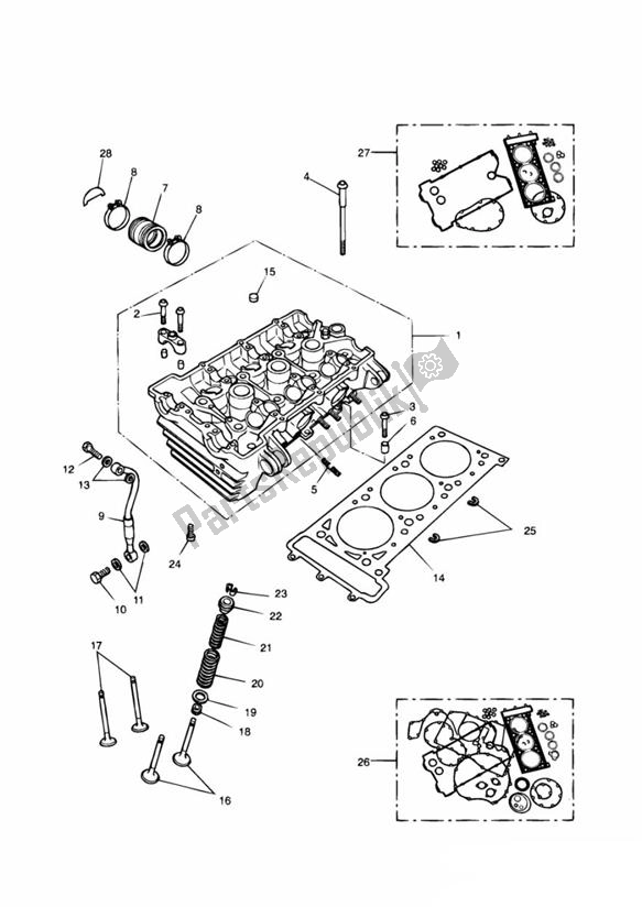 Toutes les pièces pour le Cylinder Head 3 Zyl du Triumph Trophy From VIN 29156 1215 2018 - 2021