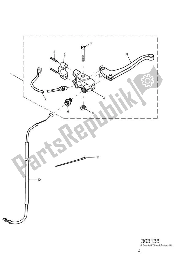 All parts for the Clutch Control of the Triumph Sprint RS 955 UP TO VIN 139276 1999 - 2002