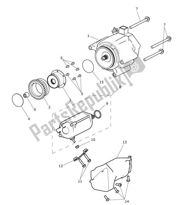 Alle onderdelen voor de Generator Starter van de Triumph Tiger 1200 XCX 1215 2018 - 2020