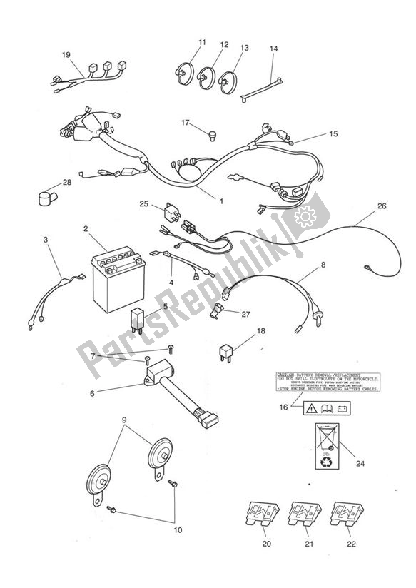 Todas las partes para Equipo Eléctrico de Triumph Sprint 900 Carburator 885 1991 - 1998