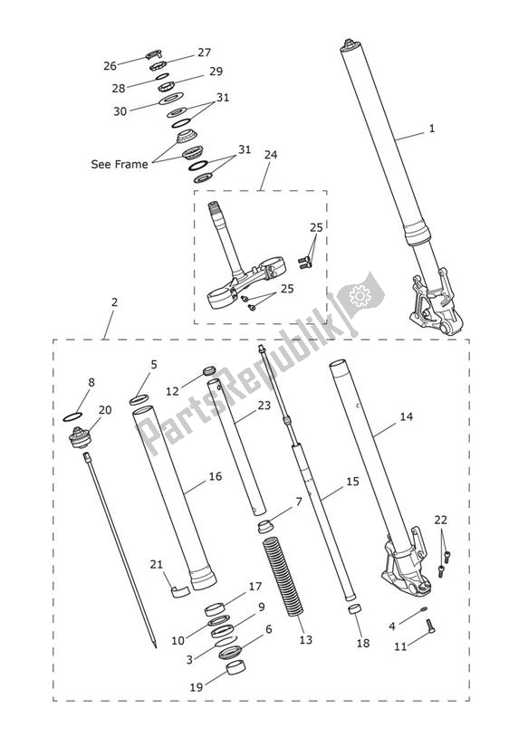 Todas as partes de Suspensão Dianteira do Triumph Tiger 900 Rally PRO UP TO BP 4995 888 2020 - 2021