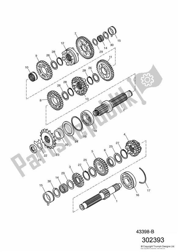 Todas las partes para Gears From Engine 179829 de Triumph Speedmaster Carburator 865 2003 - 2007