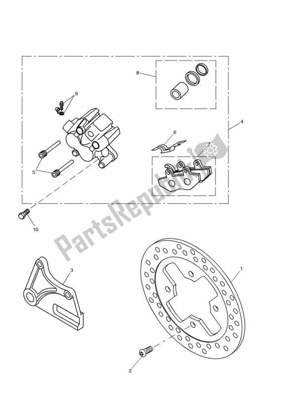 Wszystkie części do Break Rear Triumph Sprint RS 955 UP TO VIN 139276 1999 - 2002