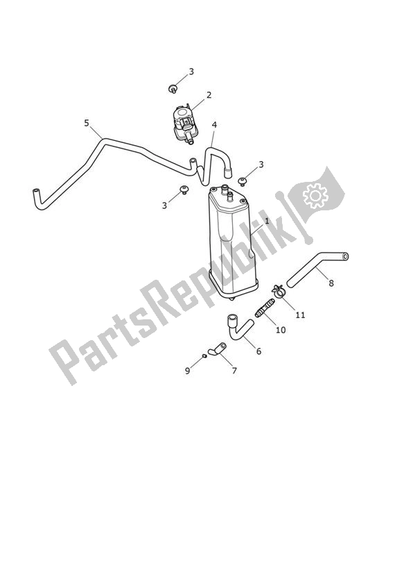 Todas as partes de Sistema Evap do Triumph Tiger 1200 GT PRO 1215 2022 - 2024