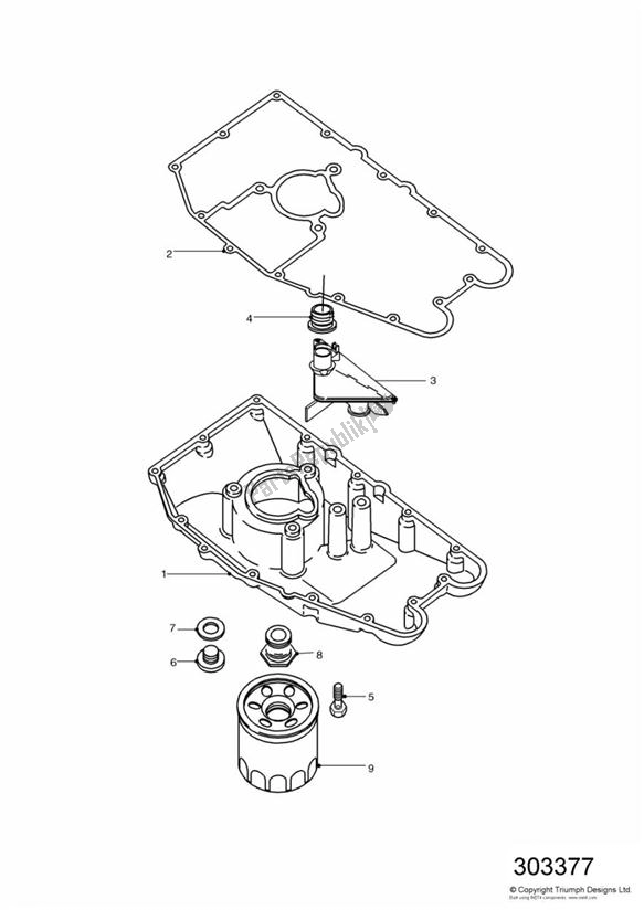 All parts for the Oil Sump of the Triumph Sprint ST 955I UP TO VIN 139276 1999 - 2001