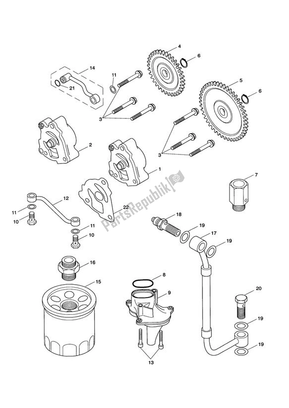 Toutes les pièces pour le Oilpump Lubrication du Triumph Speedmaster EFI UP TO VIN 469049 865 2007 - 2011