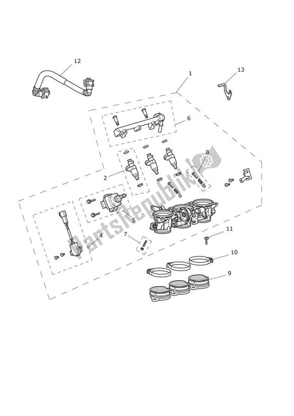 All parts for the Injection of the Triumph Street Triple From VIN 560477 675 2012 - 2016