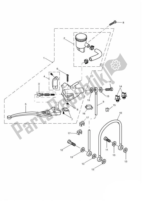 Alle onderdelen voor de Master Cylinder Assy Front van de Triumph Sprint RS 955 UP TO VIN 139276 1999 - 2002