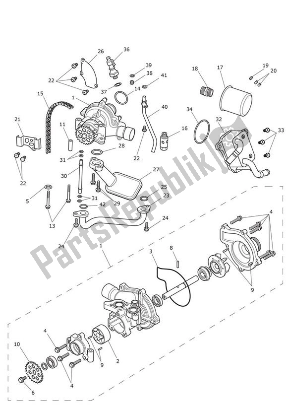 Todas as partes de Oilpump Lubrication do Triumph Tiger 900 GT UP TO BP 6440 888 2020 - 2021