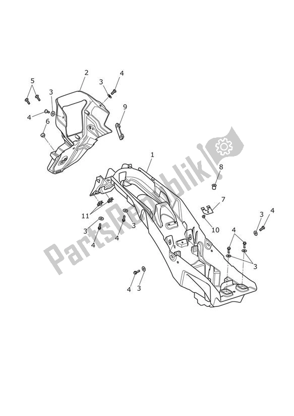 All parts for the Mudguard Rear of the Triumph Tiger Explorer XC 1215 2012 - 2016