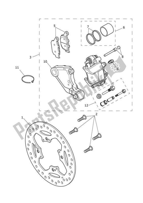 Todas as partes de Break Rear do Triumph Bobber From AC 1196 1200 2017 - 2021