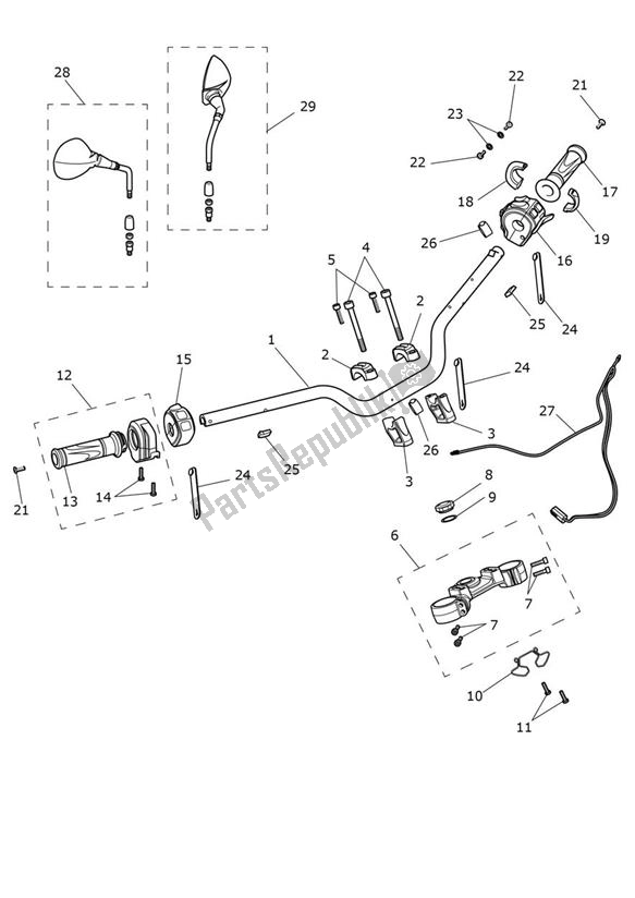 Toutes les pièces pour le Handlebar Switch du Triumph Tiger 900 Rally PRO UP TO BP 4995 888 2020 - 2021