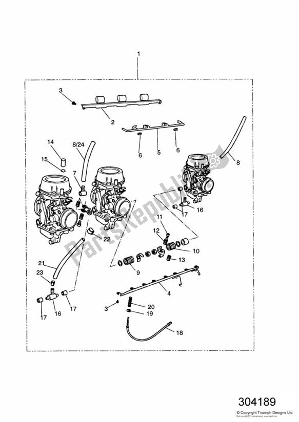 Tutte le parti per il Carburator Mikuni Up To Vin 055615 - T400 del Triumph Tiger T 400 Carbs 885 1993 - 1998