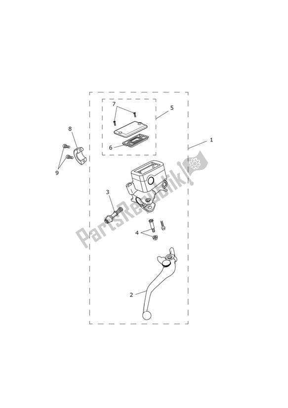 Todas las partes para Master Cylinder Assy Front de Triumph Tiger XR UP TO VIN 855531 1215 2015 - 2017