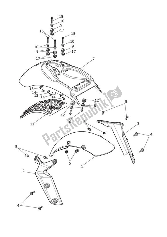 Tutte le parti per il Parafango del Triumph Thruxton R 1200 2016 - 2020