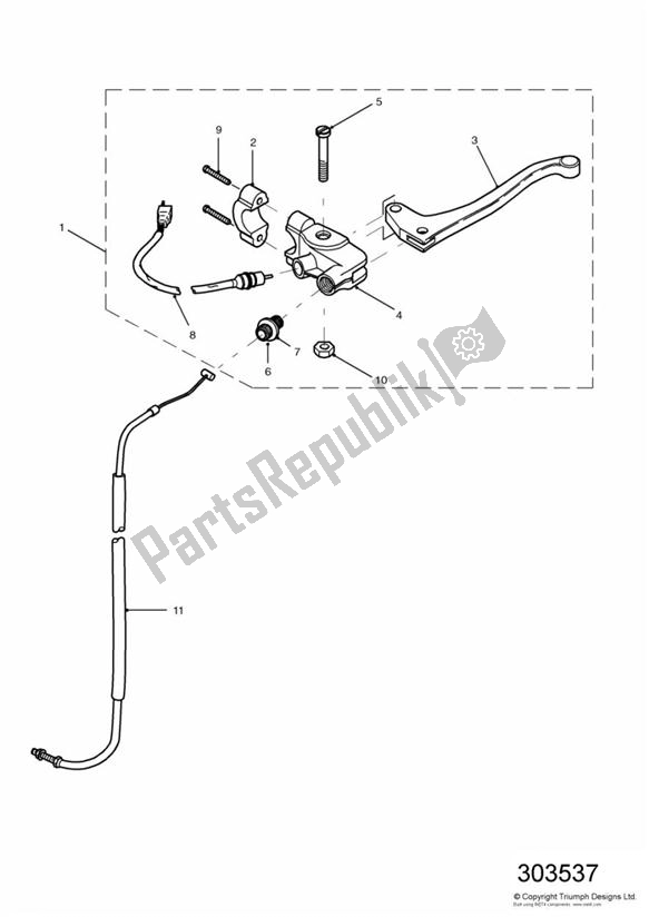 Toutes les pièces pour le Clutch Control Up To Vin 186150 du Triumph Sprint ST 955I From VIN 139277 2002 - 2004