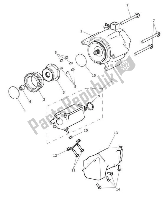 Alle onderdelen voor de Generator Starter van de Triumph Tiger 1200 XRX 1215 2018 - 2020