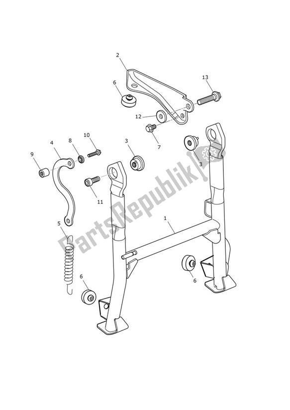 Toutes les pièces pour le Mainstand Standard du Triumph Tiger XRX UP TO VIN 855531 1215 2015 - 2017