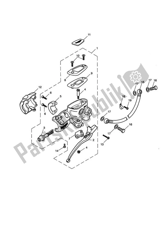 Alle onderdelen voor de Master Cylinder Assy Front van de Triumph America EFI From VIN 468390 865 2008 - 2017