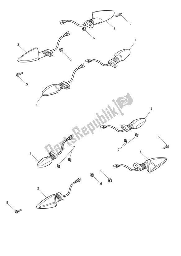 All parts for the Indicator of the Triumph Tiger 900 GT PRO UP TO BP 5372 888 2020 - 2021