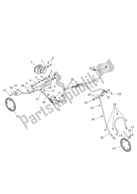 Todas las partes para Abs de Triumph Daytona R From VIN 564948 675 2017 - 2018