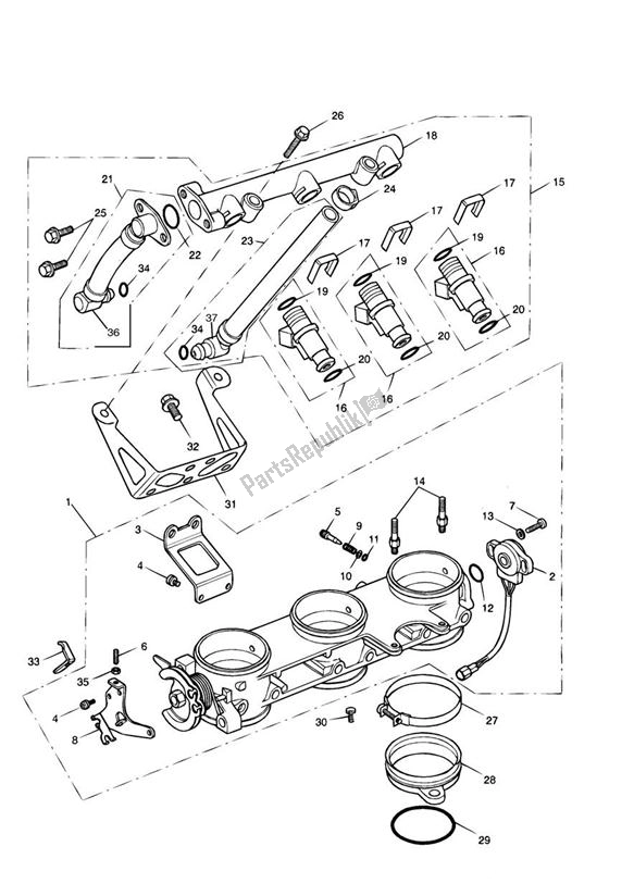 Tutte le parti per il Injection Up To Vin 207554 del Triumph Sprint RS 955 From VIN 139277 2002 - 2004