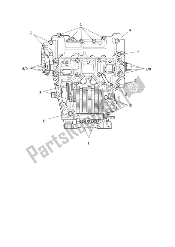 Todas as partes de Crankcase Screws do Triumph Tiger 1200 GT 1215 2022 - 2024