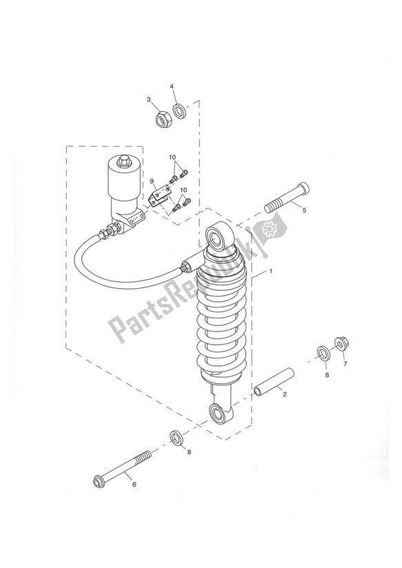 All parts for the Rear Suspension Unit of the Triumph Tiger 955I Cast Wheels 2001 - 2006