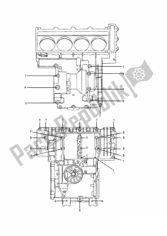 Tutte le parti per il Crankcase Screws 4zylinder Up To Vin012657 del Triumph Trophy UP TO VIN 29155 1215 2012 - 2017